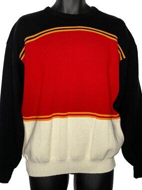 Vintage 80s Timber Creek Pullover Ski Sweater Sz L Crew Neck Colorblock Gorpcore